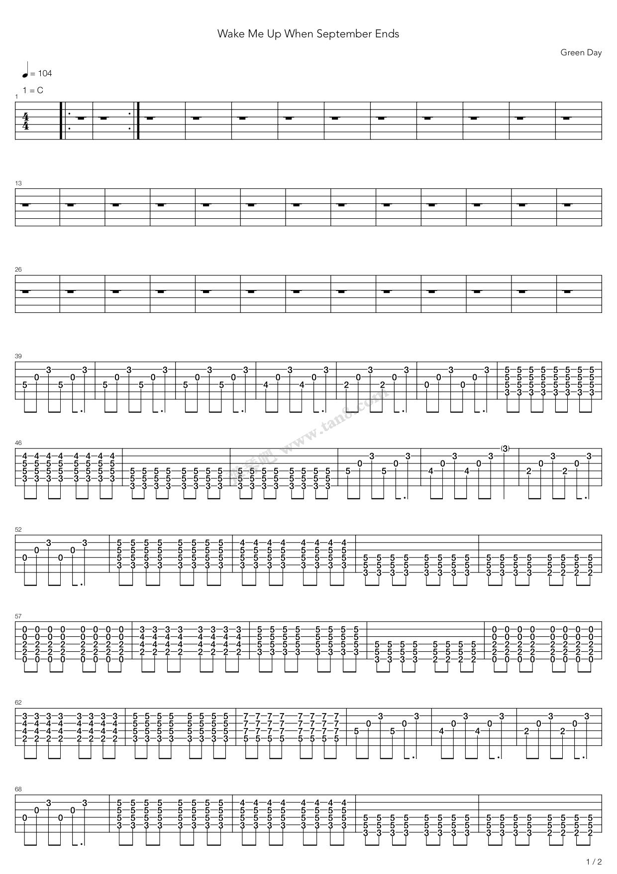 《Wake Me Up When September Ends 12 》 Green Day