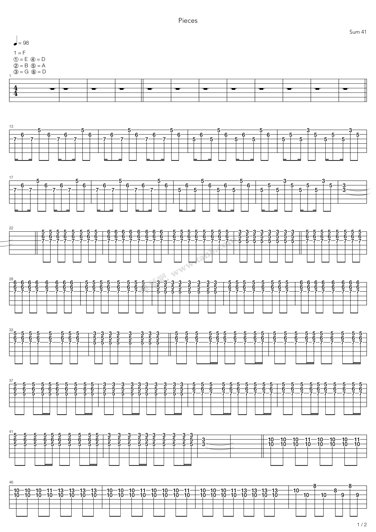 《Pieces》 Sum 41