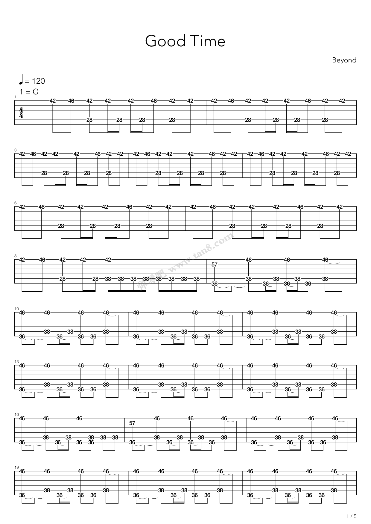 goodtime简谱英文版图片